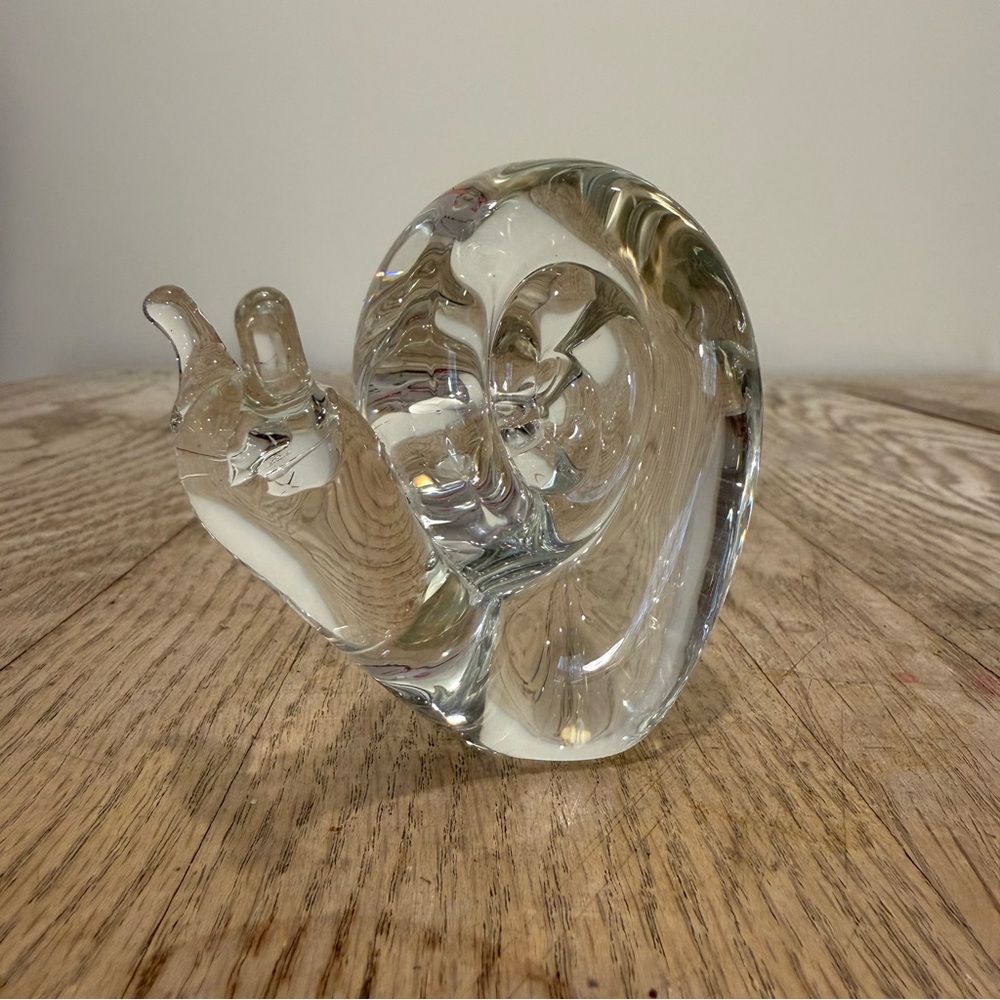 Vintage Crystal Art Glass Snail Figurine Paper‎ Weight Fantastic Condition
